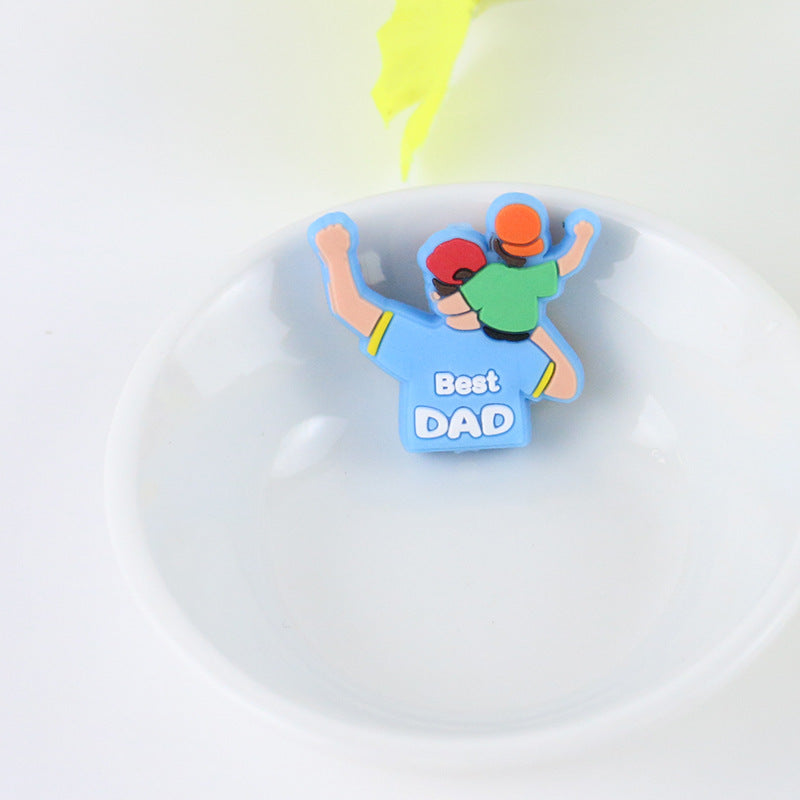 20pcs Silicone Focal Beads Best Dad Front Facing Design 4