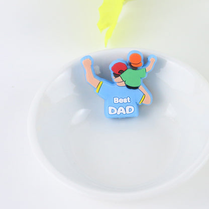 20pcs Silicone Focal Beads Best Dad Front Facing Design 4