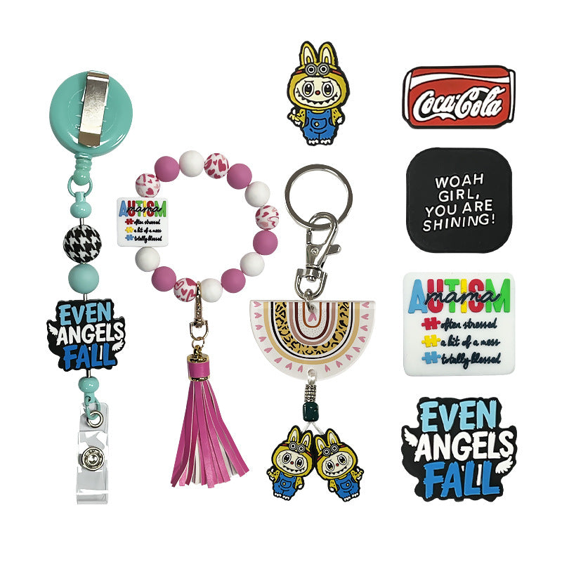 20Pcs Silicone Focal Beads Cartoon Rap Cloth Soda Can Design 5