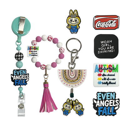 20Pcs Silicone Focal Beads Cartoon Rap Cloth Soda Can Design 5