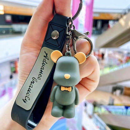 Bear Silicone Keychain with Silicone Strap Charm for Bag or Keys 9