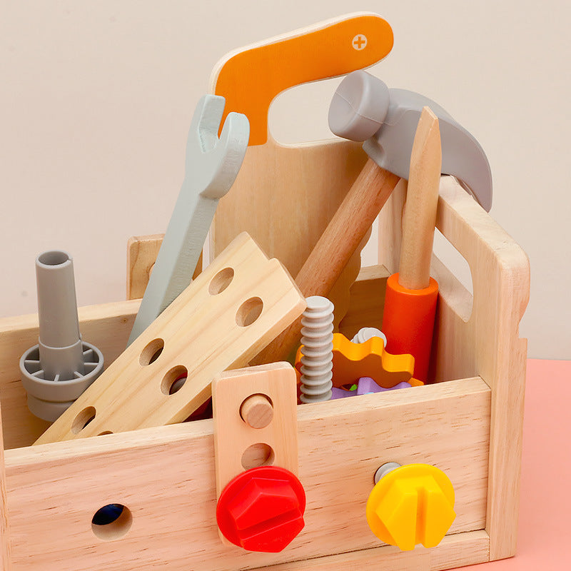 Wooden Portable Tool Box Montessori Toys for Kids 21.5cm 4