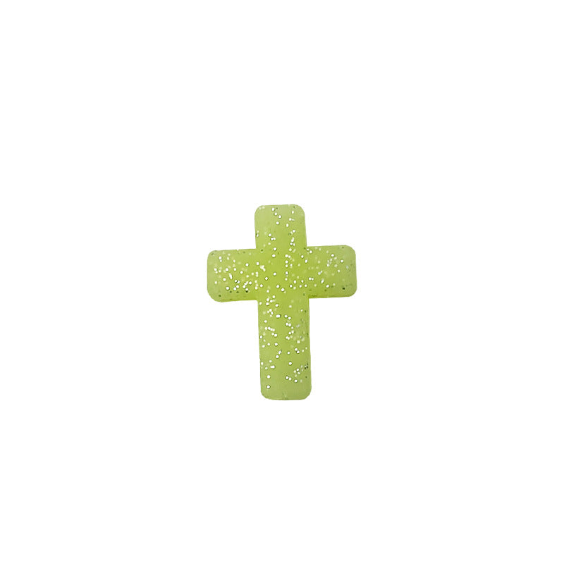 20Pcs Silicone Focal Beads Bow Cross Solid Luminous Design 19