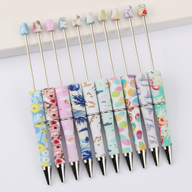 Printed Pattern Beadable Ballpoint Pens DIY Craft Supplies 2