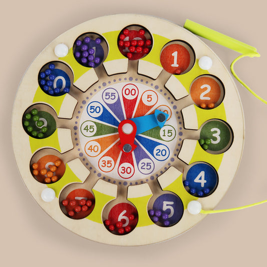 Wooden Montessori Toys Magnetic Labyrinth Digital Clock
