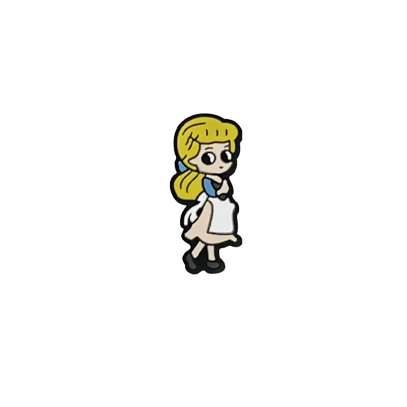 20Pcs Silicone Focal Beads Cartoon Princess Sitting Pose 11