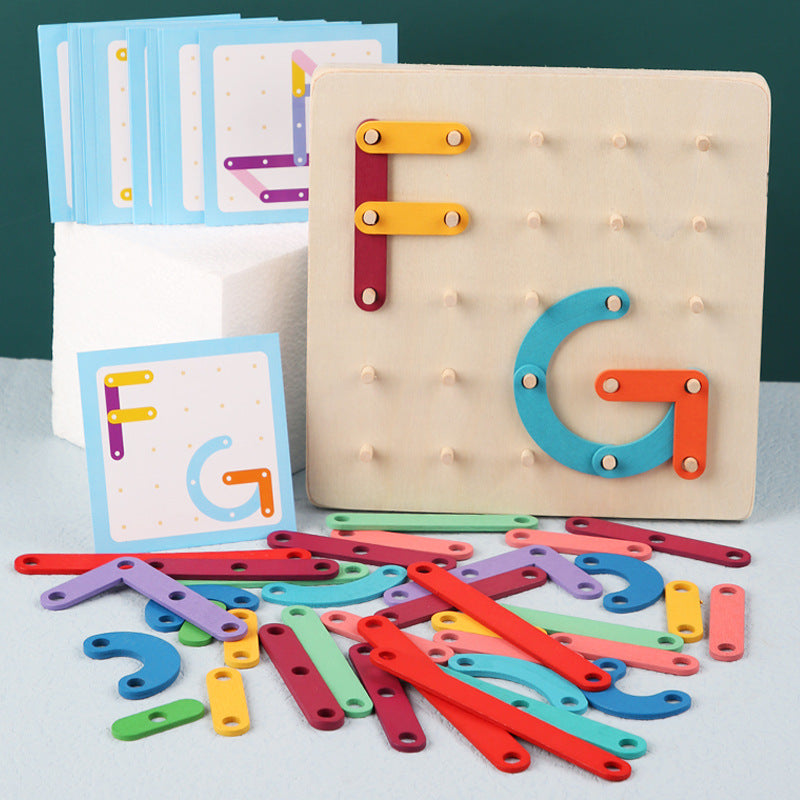 Wooden Nail Panel Montessori Toys Educational Fine Motor Skills 7