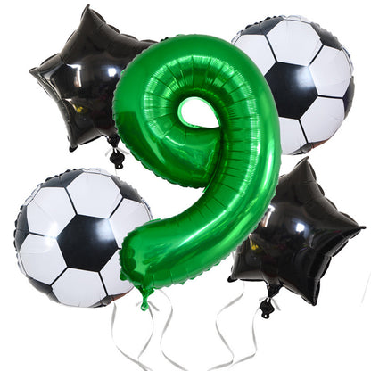 Green Digital Football Foil Balloon Set Birthday Party Decoration 2Set 32 Inch 14