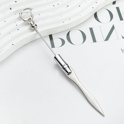 Beadable Letter Opener Metal DIY Craft Supplies 18.4cm Keychain 8