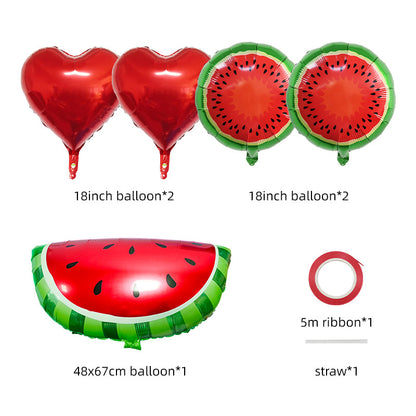 Summer Fruit Foil Balloons Birthday Party Decoration Set 5pcs 2