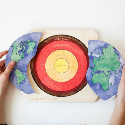 Wooden Earth Layer Puzzle Educational Toy for Kids 2