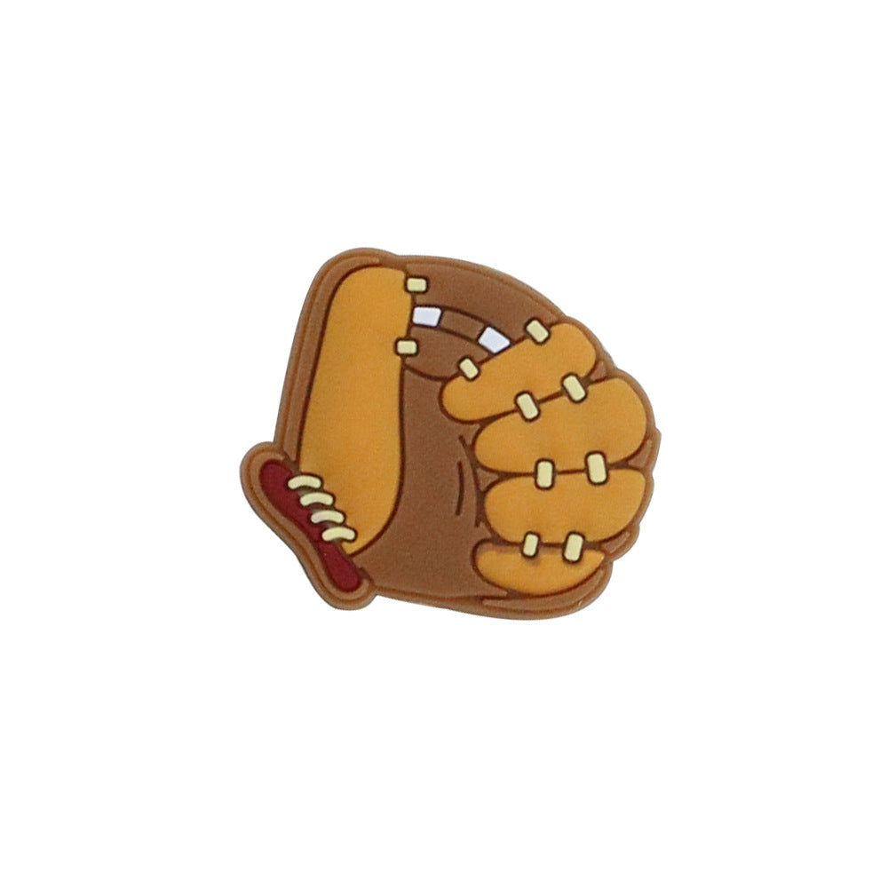 20pcs Silicone Focal Beads Baseball Glove Front Facing 5