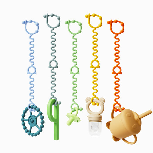 Silicone Baby Teething Toy Chain with Anti Drop Feature