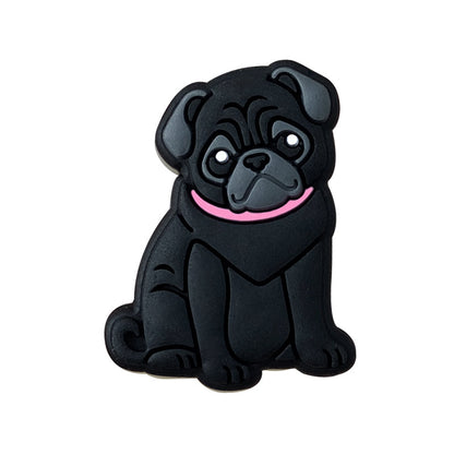 20pcs Silicone Focal Beads Pug Dog Sitting Pose 3