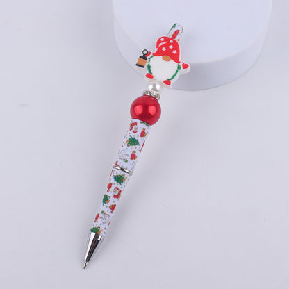 Santa Claus Snowman Silicone Beaded Pens Christmas Holiday Novelty Gift 6