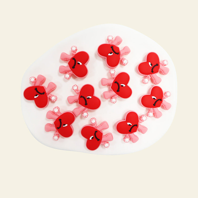 Silicone Focal Beads Heart Character Legs and Arms Design 12