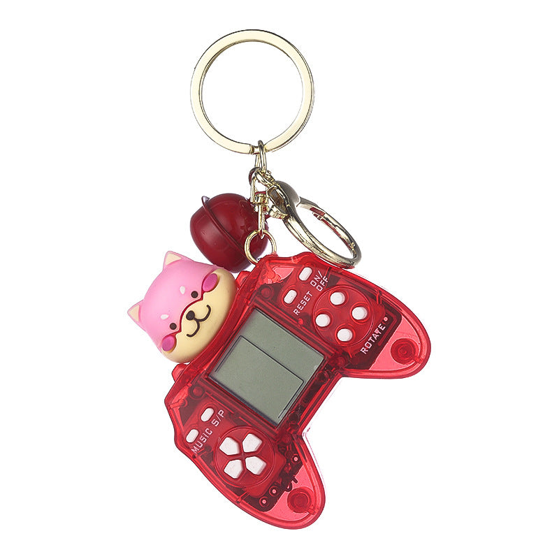 Cartoon Mini Game Machine Plastic Keychain Creative Toy Charm