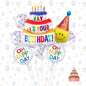Color Wave Dot Cake Foil Balloon Set Children Birthday Party Decoration 5pcs