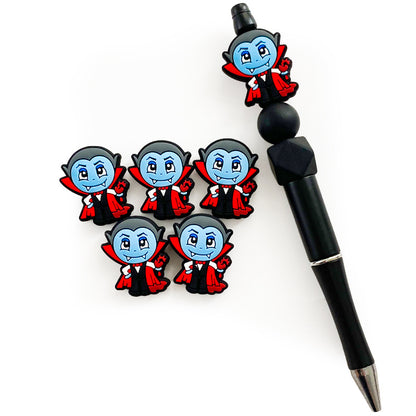 20pcs Silicone Focal Beads Vampire Holding Heart Detail 2