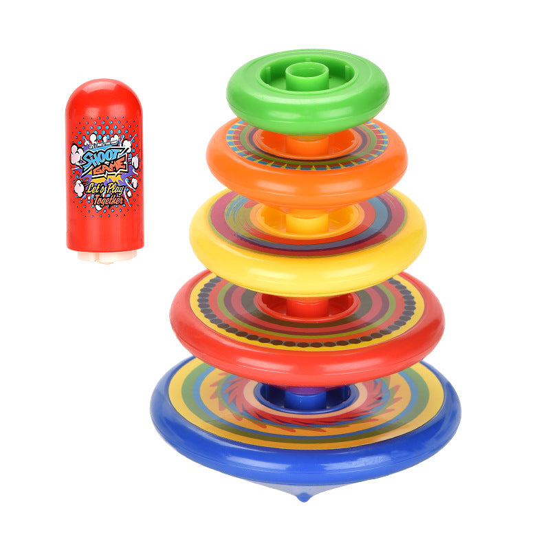 Multi-Layer Gyroscope Spinning Top Toy with Launcher Set 2