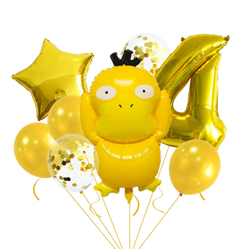 Pocket Monster Duck Foil Balloon Set Party Decoration 20x15cm 17