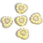 5pcs 21x25mm Chain Heart Rhinestone Beads Jewelry Making 9