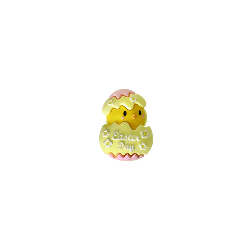 20Pcs Silicone 3D Focal Beads Easter Chicken Hatching Eggs With Printed Text 11