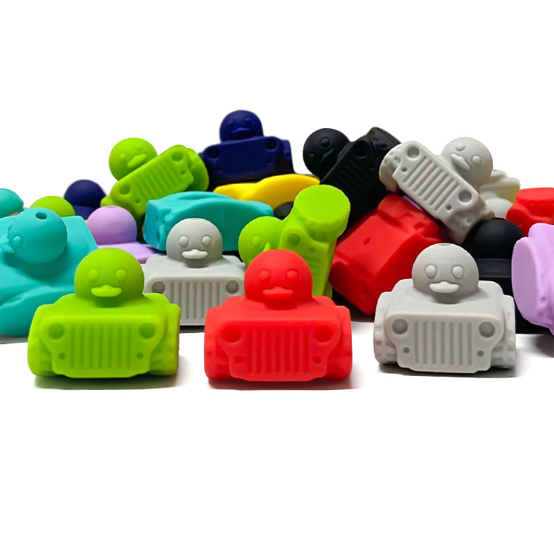 20Pcs Silicone 3D Focal Beads Tank Duck Front Facing Design 2