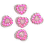 5pcs 21x25mm Chain Heart Rhinestone Beads Jewelry Making 7