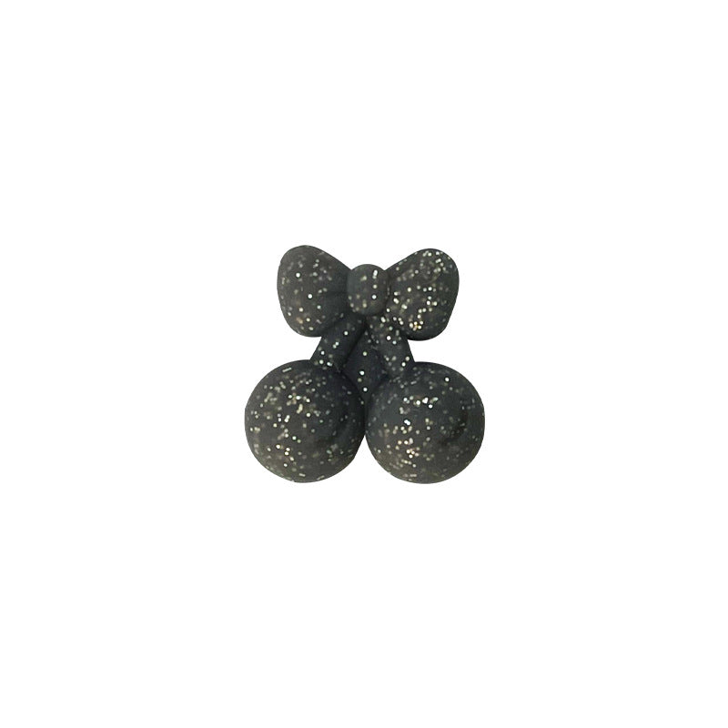 20Pcs Silicone 3D Focal Beads Cherry Glitter Solid Glow In The Dark 15