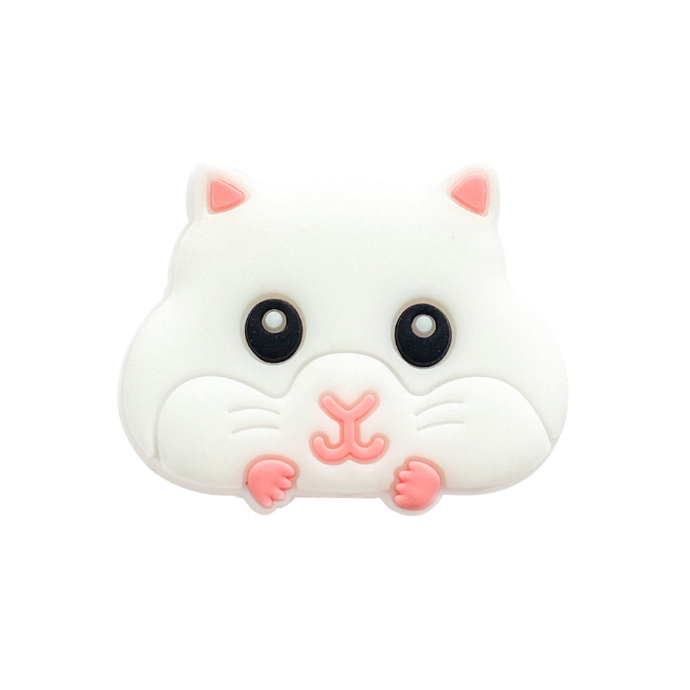 20pcs Silicone Focal Beads Hamster Front Facing Design 8