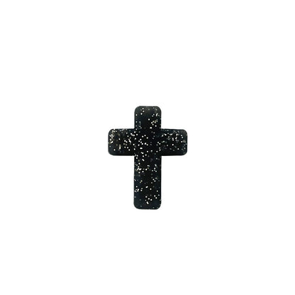 20Pcs Silicone Focal Beads Bow Cross Solid Luminous Design 25