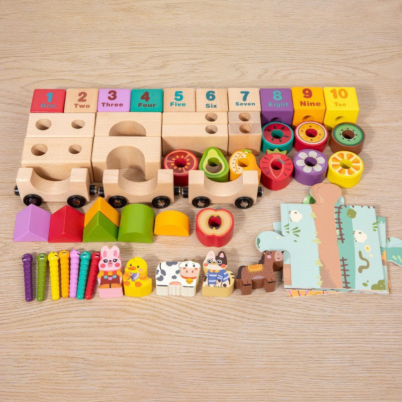 Wooden Building Blocks Educational Farm Toy for Kids 5