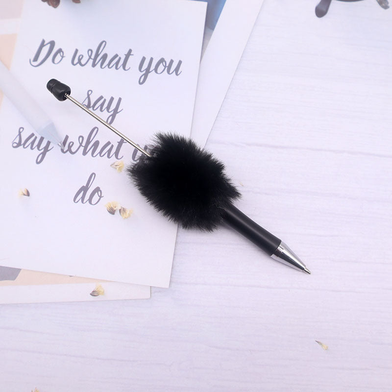 Fuzzy Plush Beadable Ballpoint Pens DIY Craft Supplies Decorative 8