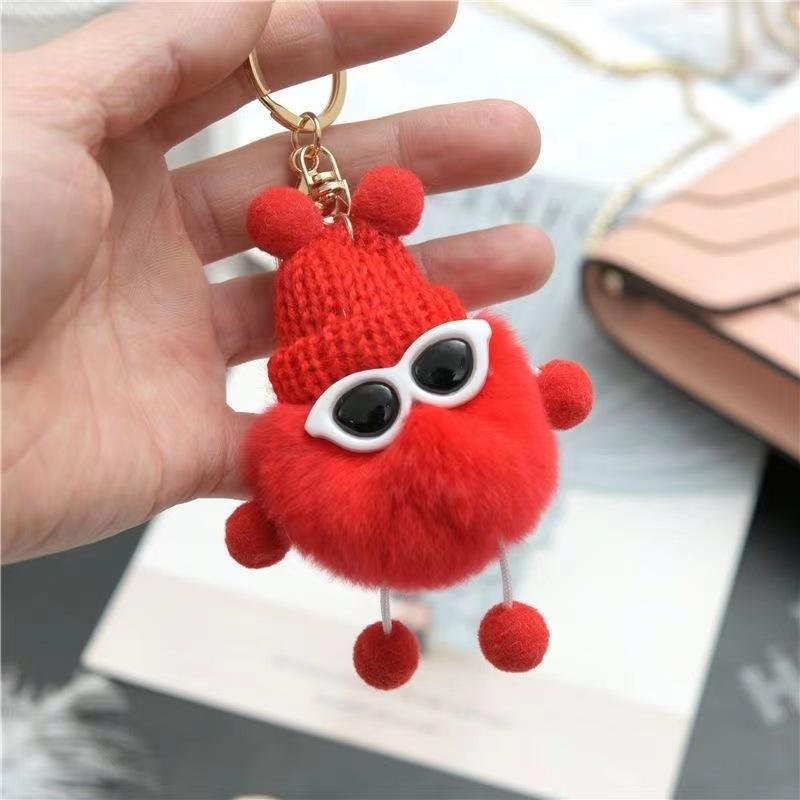 Small Monster Pom Pom Doll Keychain Plush Charm Accessory 9