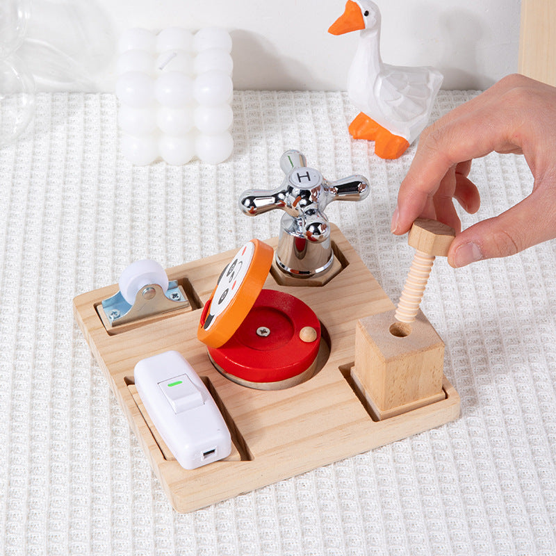 Wooden Shape Pairing Montessori Toys Busy Board for Kids 2