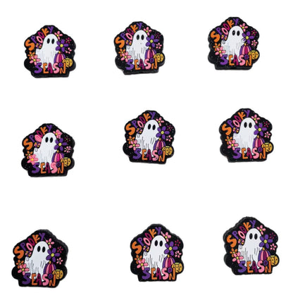 20Pcs Silicone Focal Beads Ghost Color Character Cards Front Facing 5