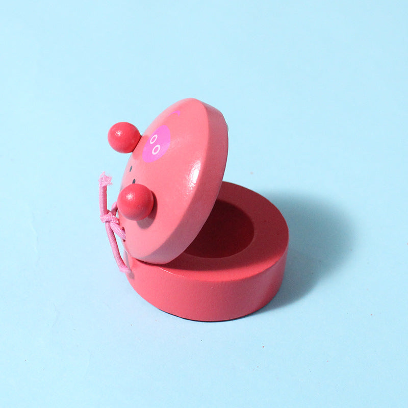 Wooden Round Animal Castanet Montessori Toy for Kids 2