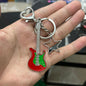 Guitar Five-Pointed Star Zinc Alloy Keychain with Heart Charm 24