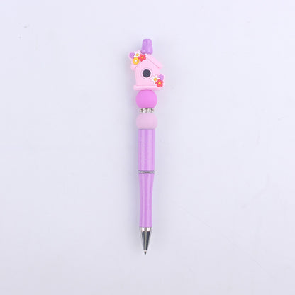 Flower Vase Room Silicone Beaded Pens Colorful Handmade Office Pen 13