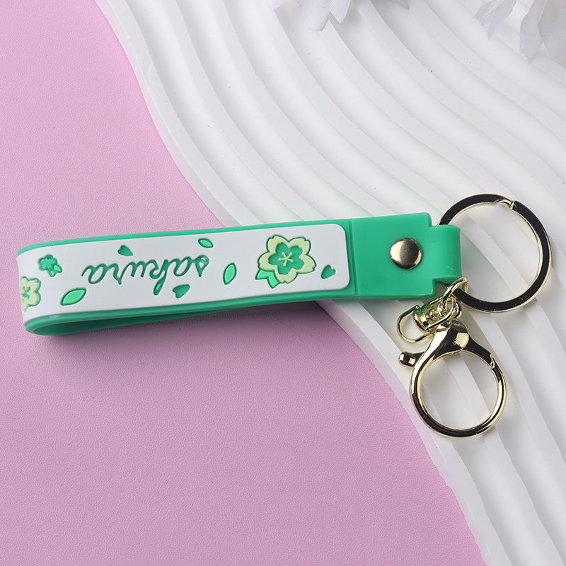 Cherry Blossom PVC Keychain Soft Rubber Bracelet Style 9