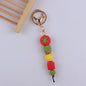 Cartoon Fruit Silicone Bead Keychain Food Charm Variety 13