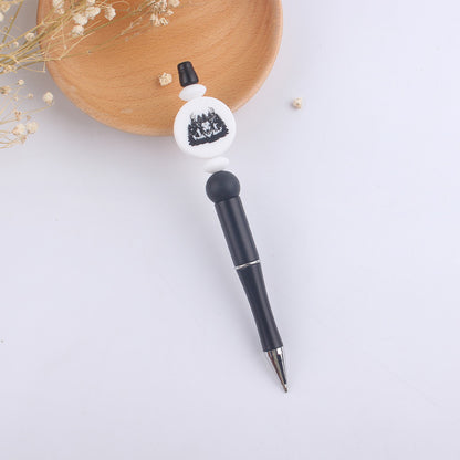 Heart Animal Silicone Beaded Pens Handmade Office School Supplies 14