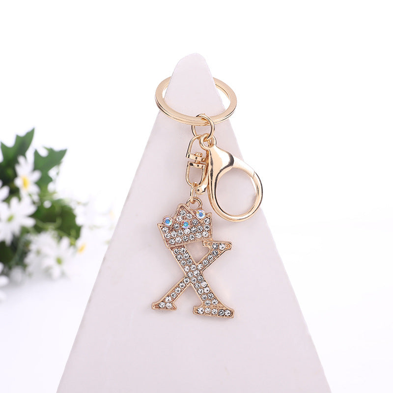Alloy Diamond Letter Keychain Zinc Alloy Material A to Z Initial 5