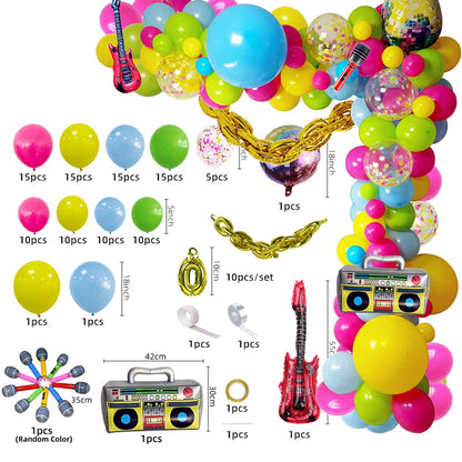 Electric Guitar and Disco Foil Balloon Set Party Decoration 2