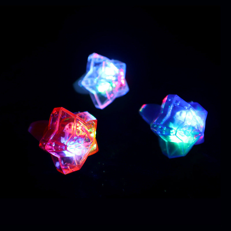 Five-Pointed Star LED Light Up Rings US Independence Day 24pcs 5