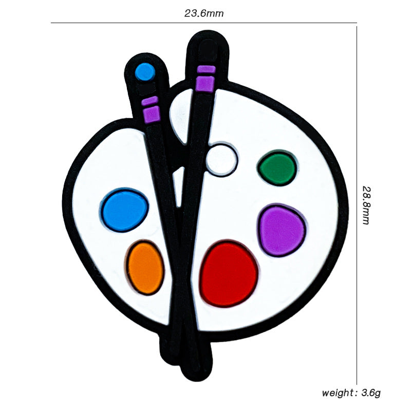 20Pcs Silicone Focal Beads Drawing Board With Paintbrushes 2