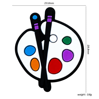 20Pcs Silicone Focal Beads Drawing Board With Paintbrushes 2