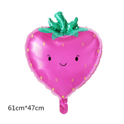 Fruit Foil Balloon Set Watermelon Pineapple Strawberry 5pcs 11