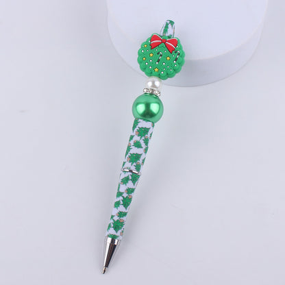Santa Claus Snowman Silicone Beaded Pens Christmas Holiday Novelty Gift 12